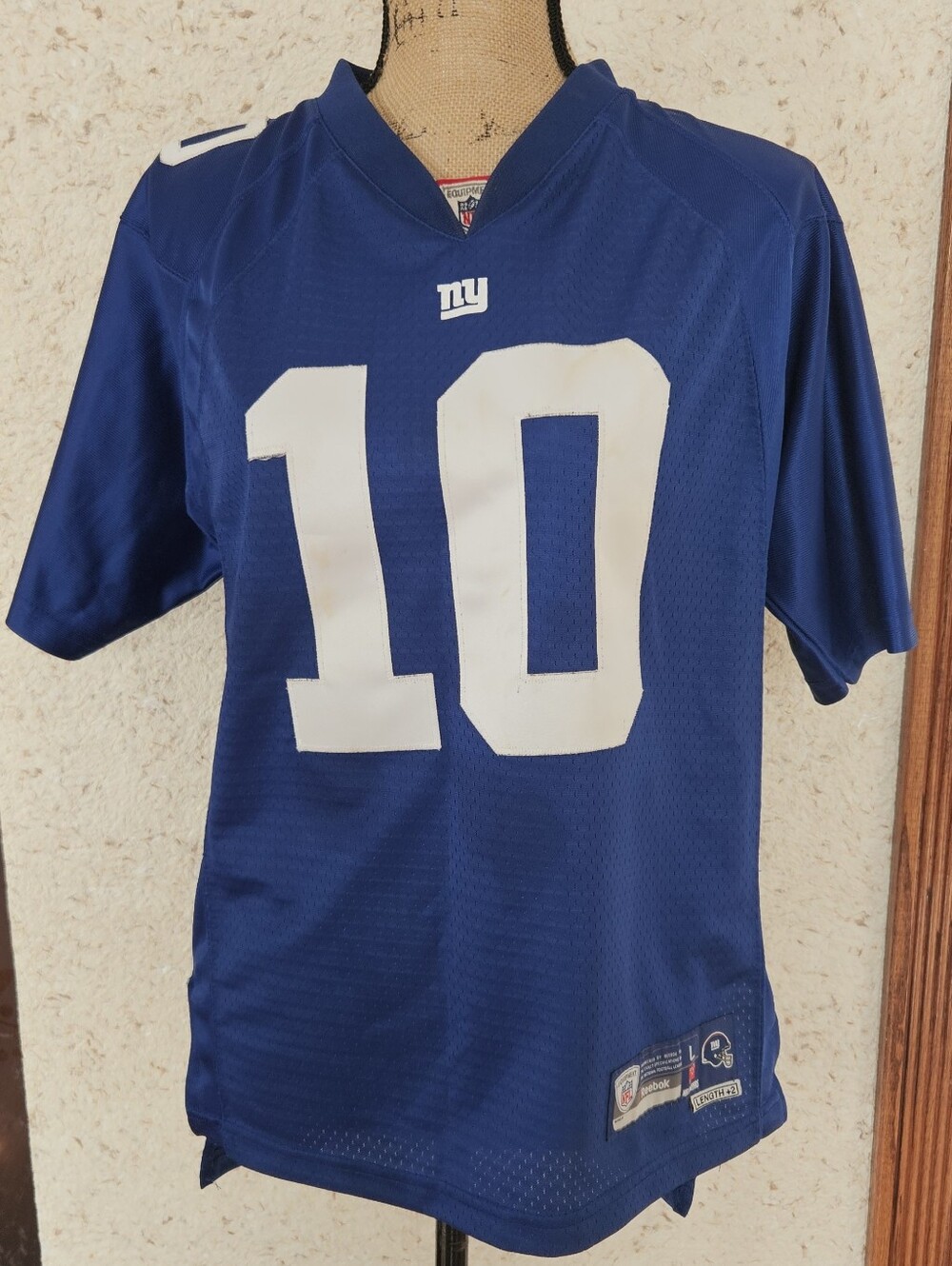 NFL Reebok Electric Blue On-Field Jersey Tag Detail